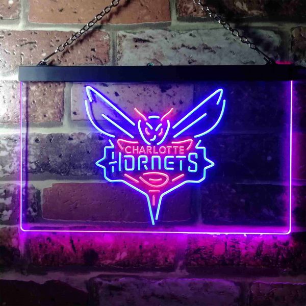 Charlotte Hornets Logo Neon Dual LED Sign